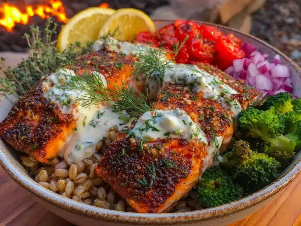 Mediterranean salmon bowl - featured image