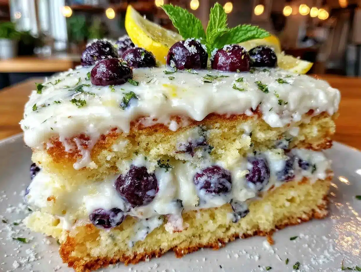 moist lemon blueberry layer cake preparation steps