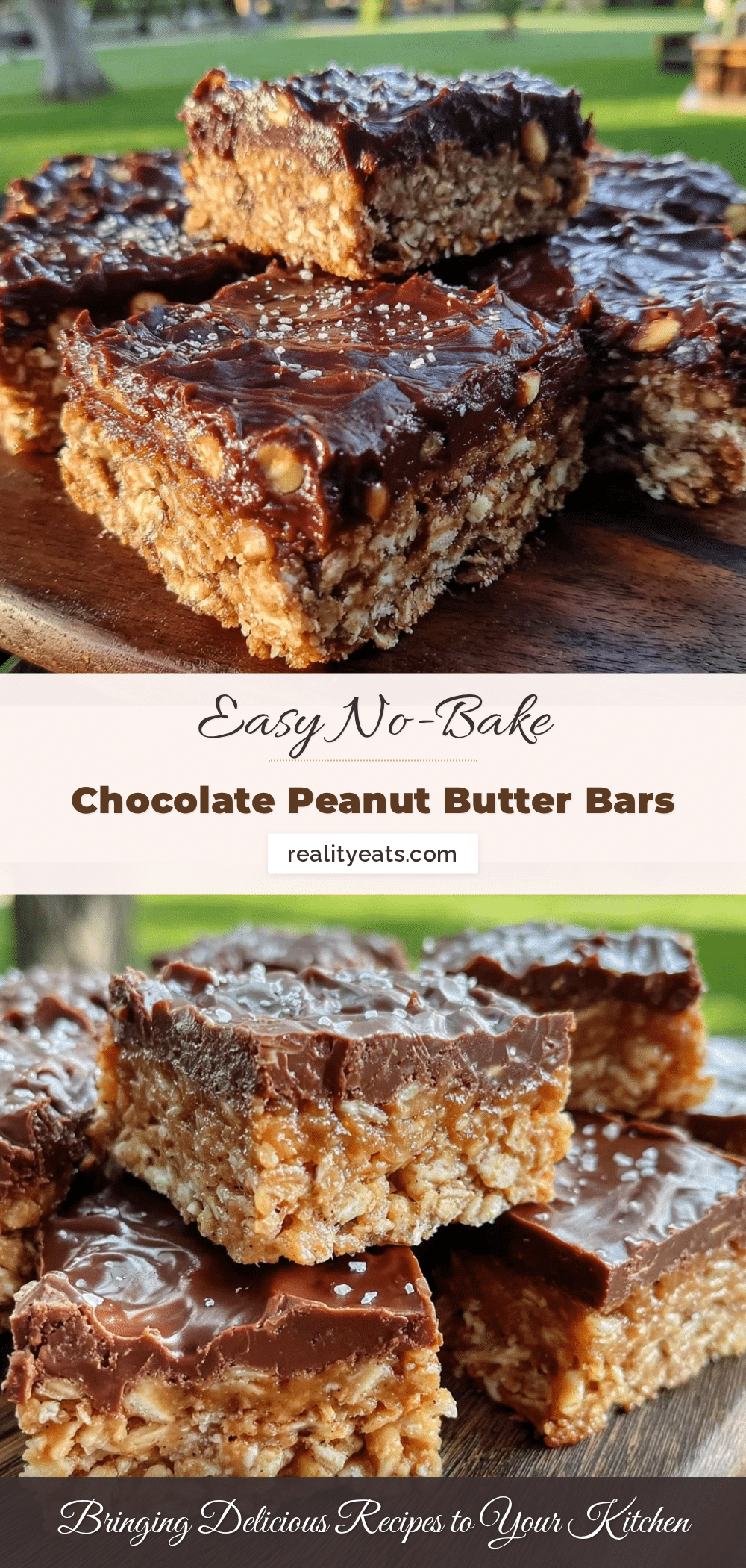 no-bake chocolate peanut butter oat bars recipe