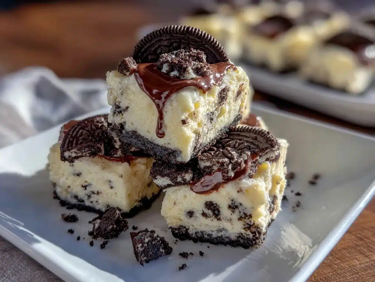 no-bake Oreo cheesecake bars preparation steps