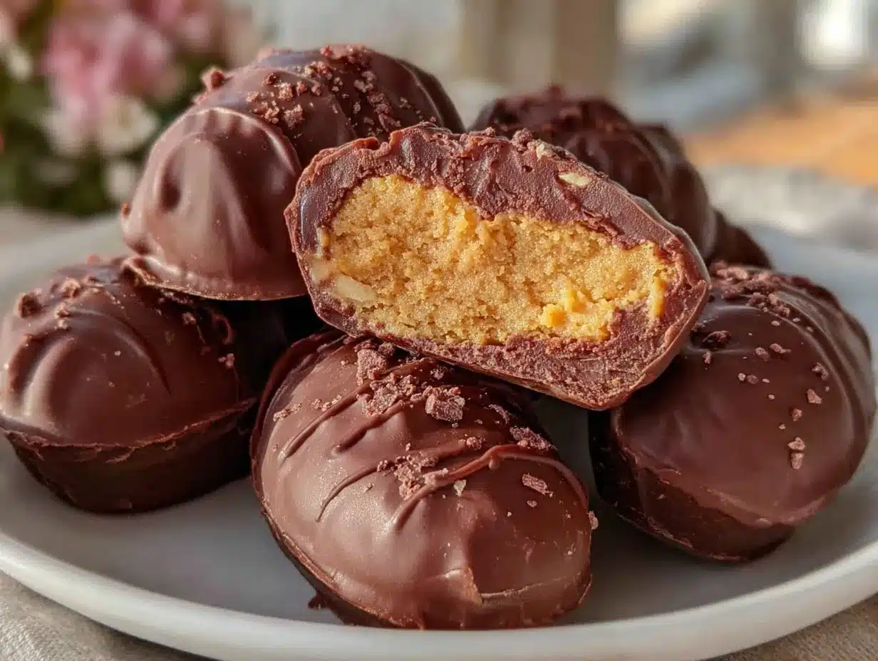 no-bake peanut butter Easter eggs preparation steps
