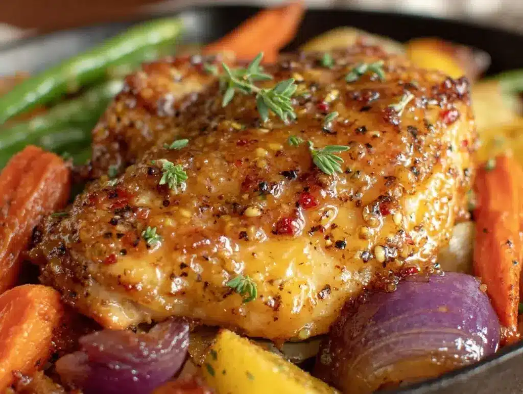 one-pan honey mustard chicken - featured image