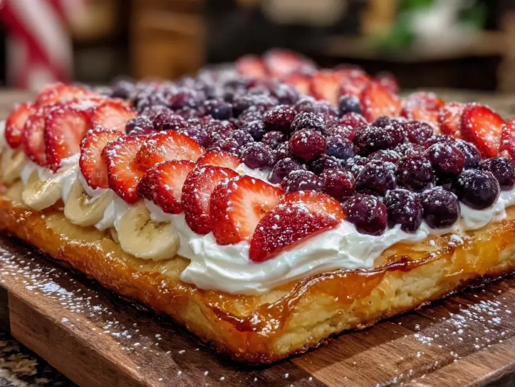 patriotic flag fruit pizza - featured image
