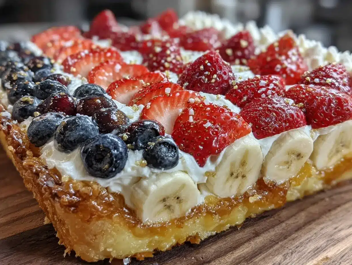 patriotic flag fruit pizza preparation steps