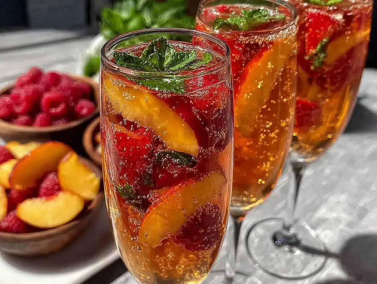 Peach Bellini Mimosa Bar preparation steps