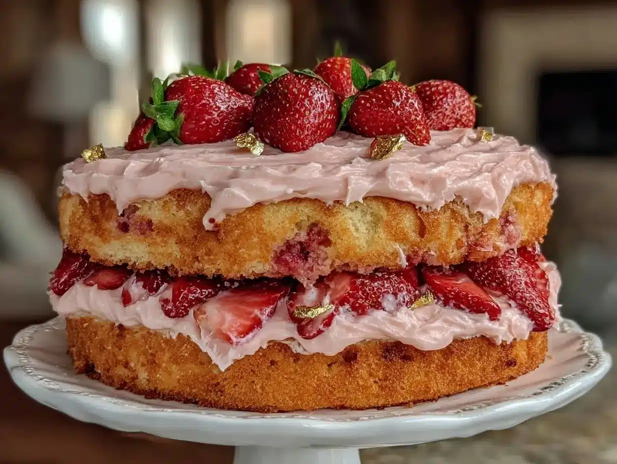 perfect strawberry champagne layer cake preparation steps