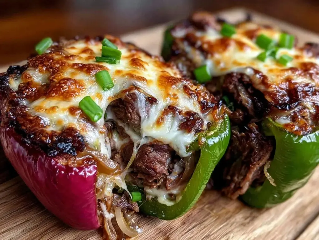 Philly cheesesteak stuffed peppers - featured image
