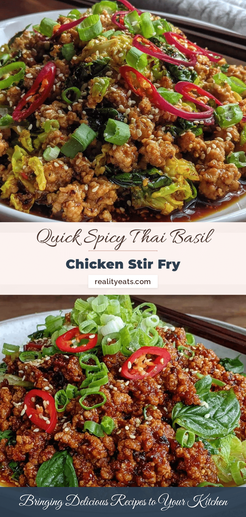 quick spicy thai basil ground chicken stir fry recipe