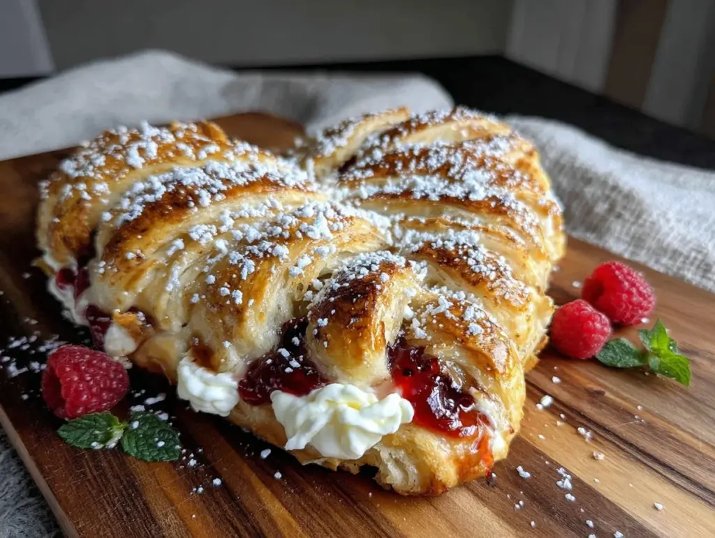 raspberry cream cheese danish braid - featured image