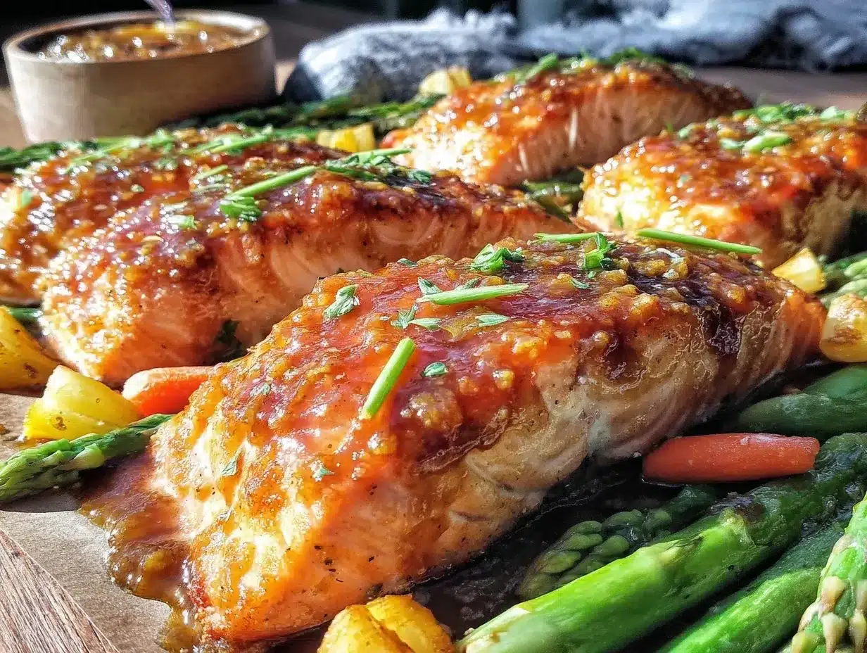 sheet pan honey mustard salmon preparation steps