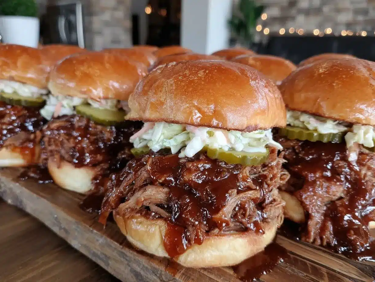 slow cooker BBQ pulled pork sliders preparation steps