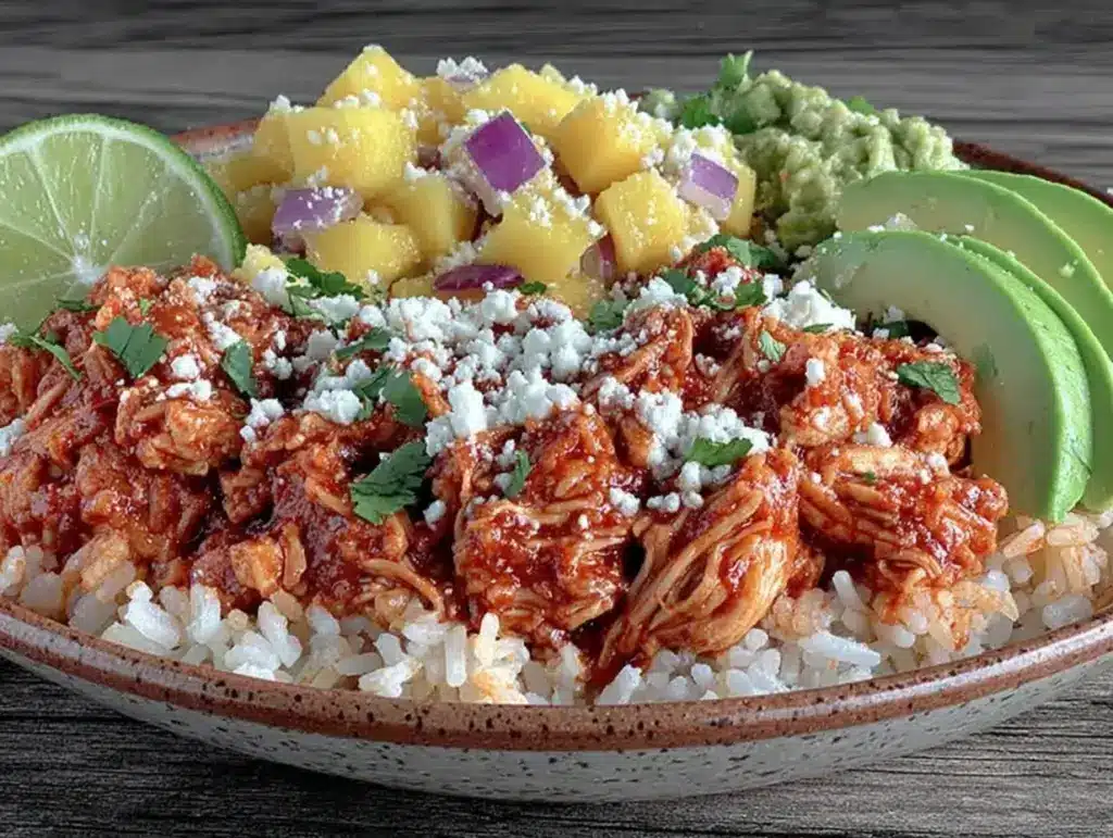 slow cooker chicken taco bowls - featured image