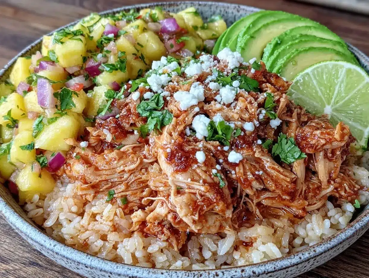 slow cooker chicken taco bowls preparation steps