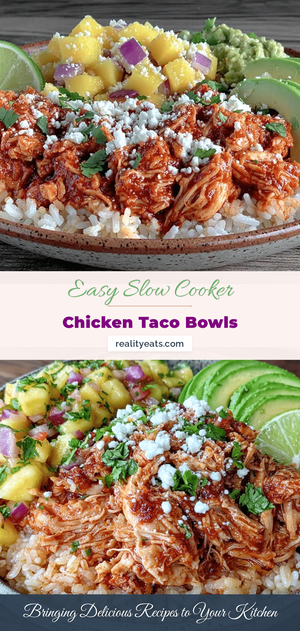 slow cooker chicken taco bowls recipe