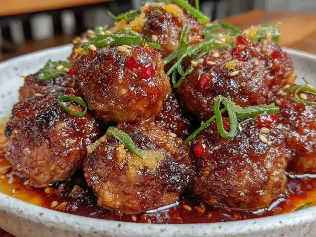 slow cooker honey garlic meatballs - featured image