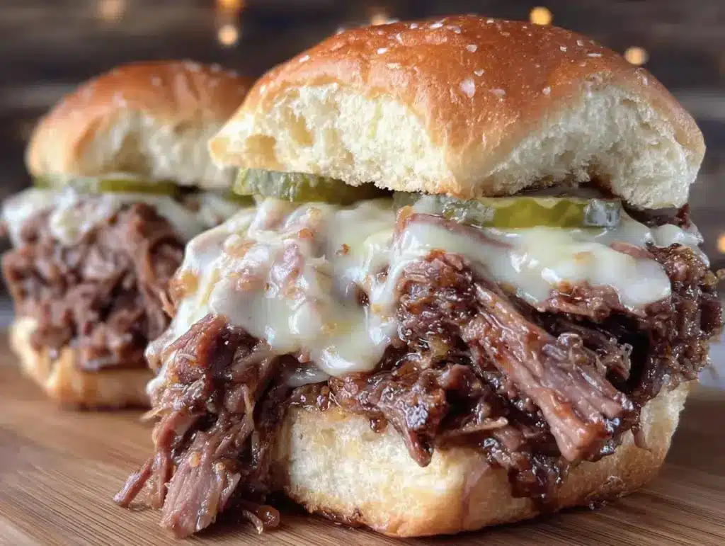 slow cooker mississippi pot roast sandwiches - featured image