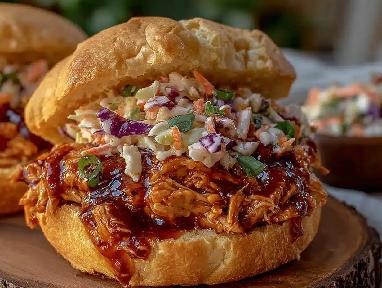slow cooker pulled chicken sandwiches preparation steps