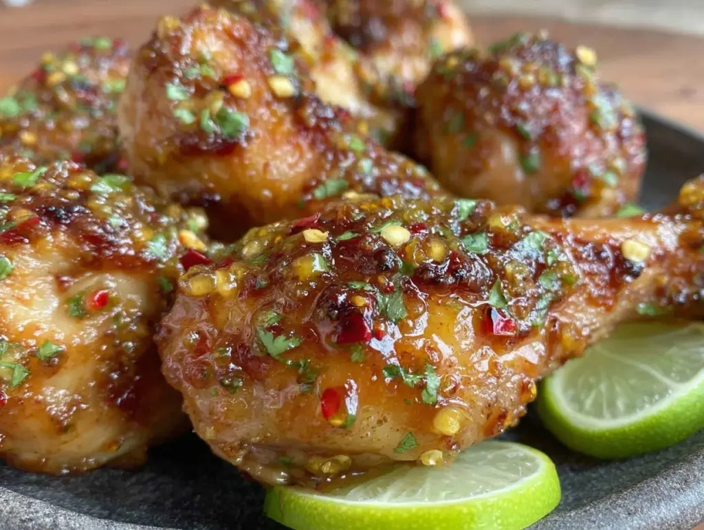 slow cooker sweet chili lime drumsticks - featured image