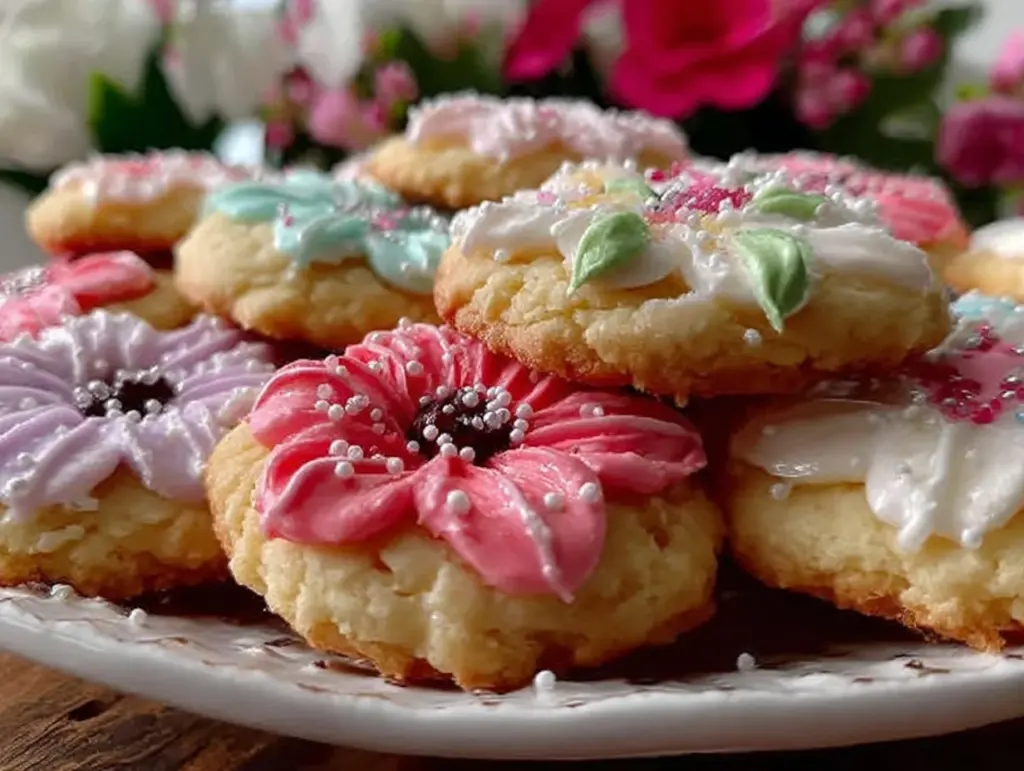 spring flower sugar cookies - featured image