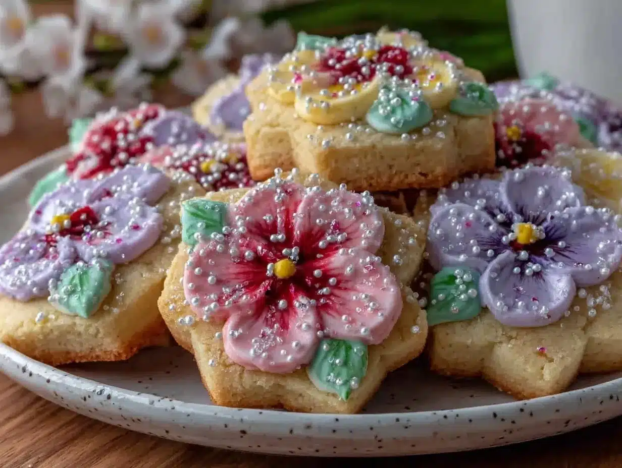 spring flower sugar cookies preparation steps