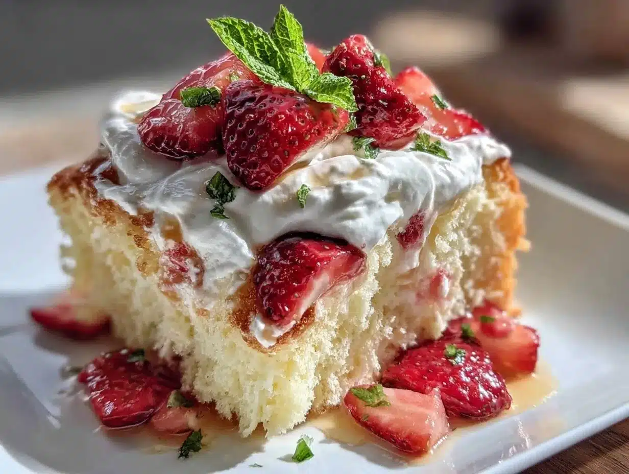 strawberry angel food cake preparation steps