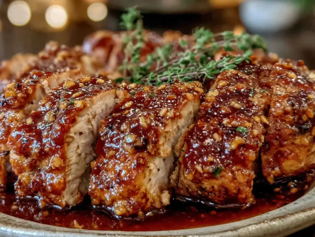 Tender Crockpot Brown Sugar Garlic Butter Pork Loin - featured image