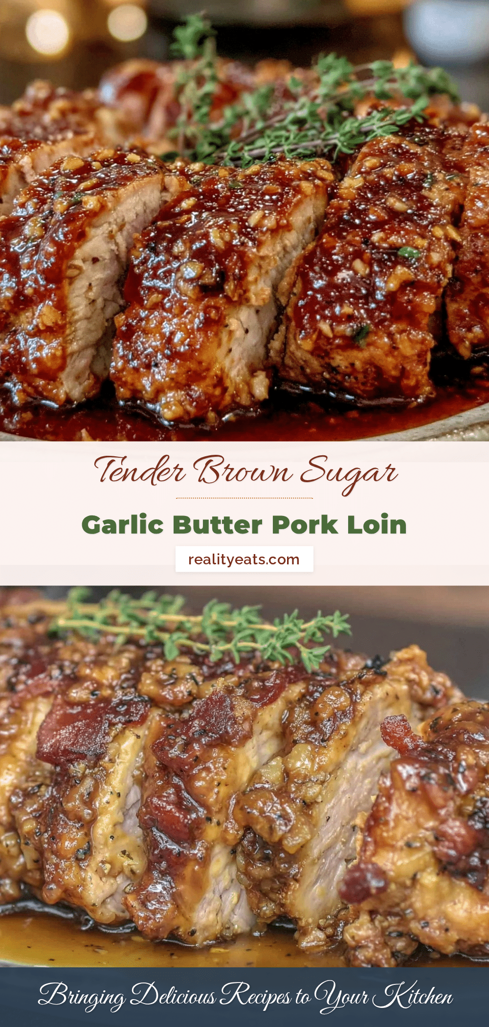 Tender Crockpot Brown Sugar Garlic Butter Pork Loin recipe