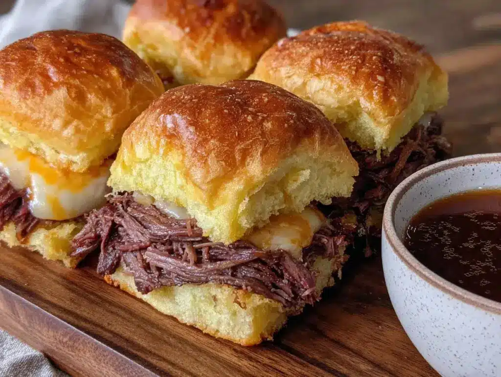 Tender Crockpot French Dip Sliders - featured image