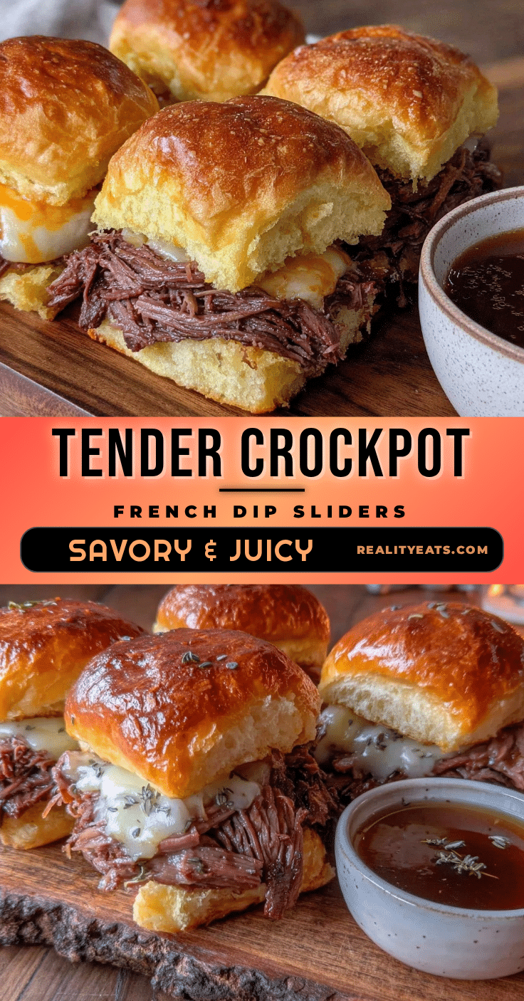 Tender Crockpot French Dip Sliders recipe