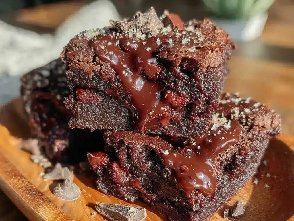 triple chocolate fudge brownies - featured image