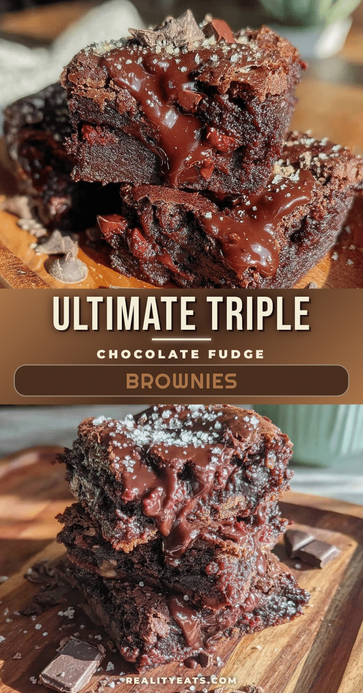 triple chocolate fudge brownies recipe