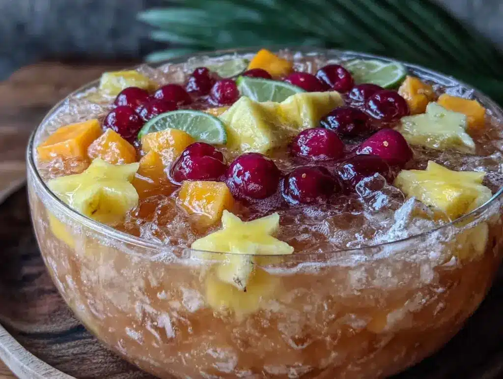 tropical coconut rum punch bowl - featured image