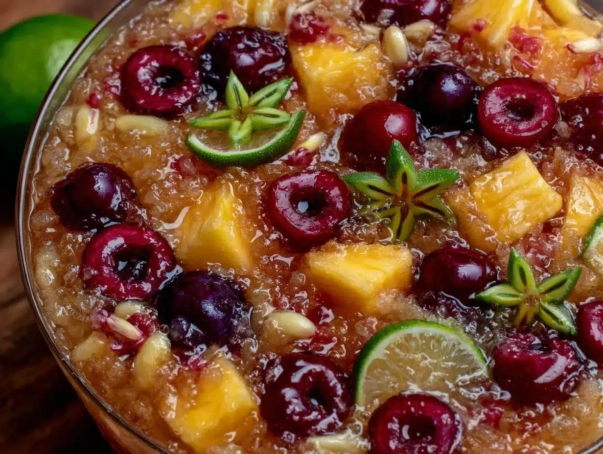 tropical coconut rum punch bowl preparation steps
