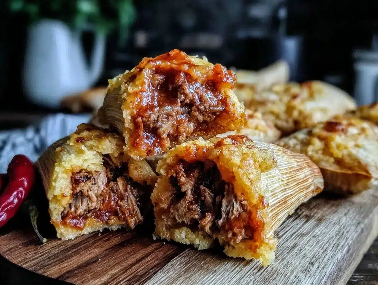 authentic homemade tamales with pork red chile filling preparation steps
