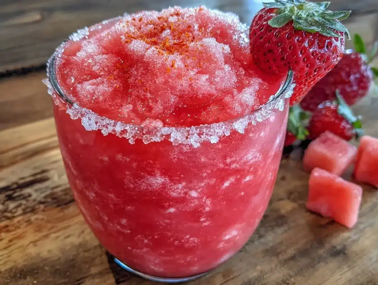 boozy strawberry watermelon slushie preparation steps