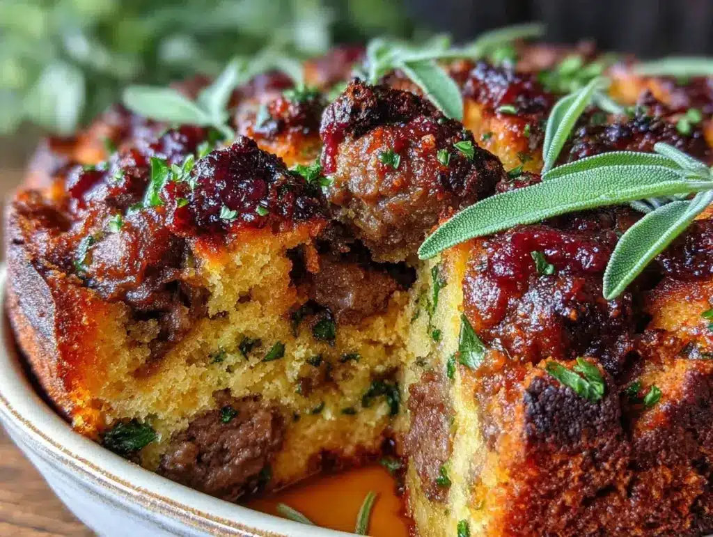 brown butter sage cornbread dressing - featured image