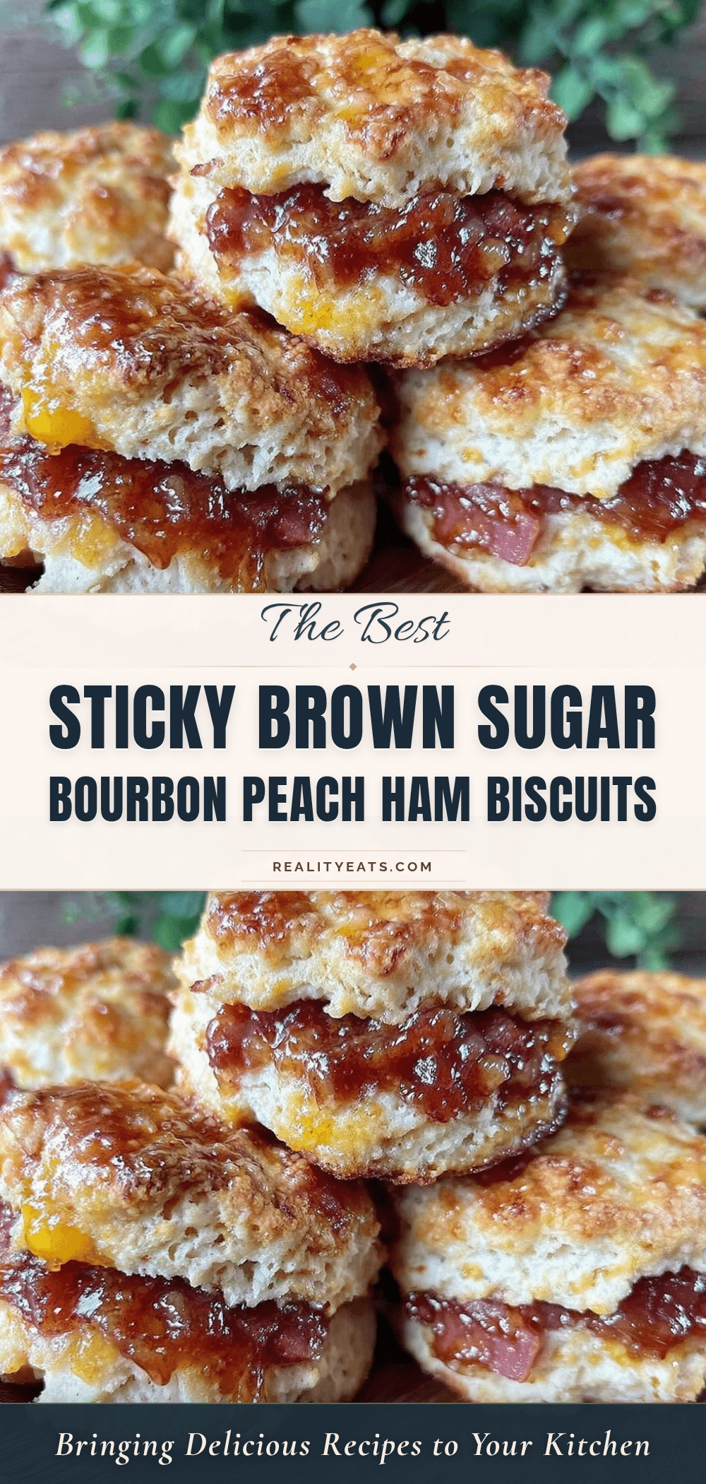 brown sugar bourbon peach glazed ham biscuits recipe