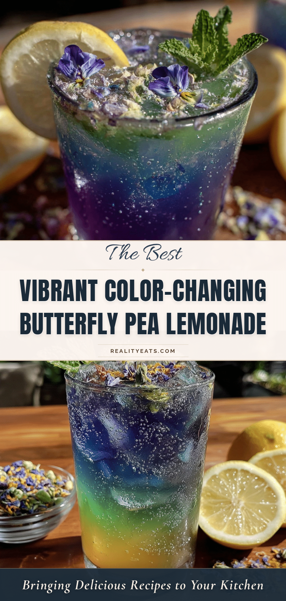 butterfly pea flower lemonade mocktail recipe