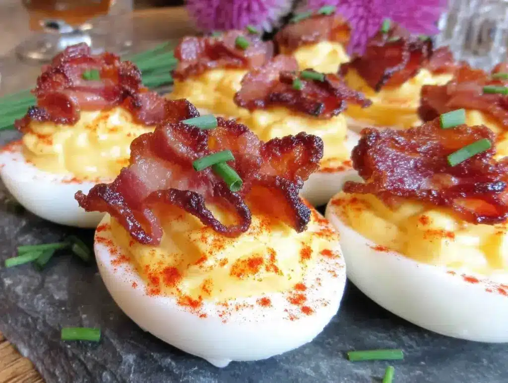 cold smoked deviled eggs - featured image