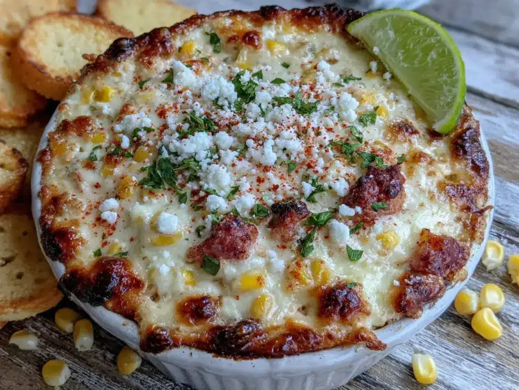 creamy authentic street corn elote dip - featured image