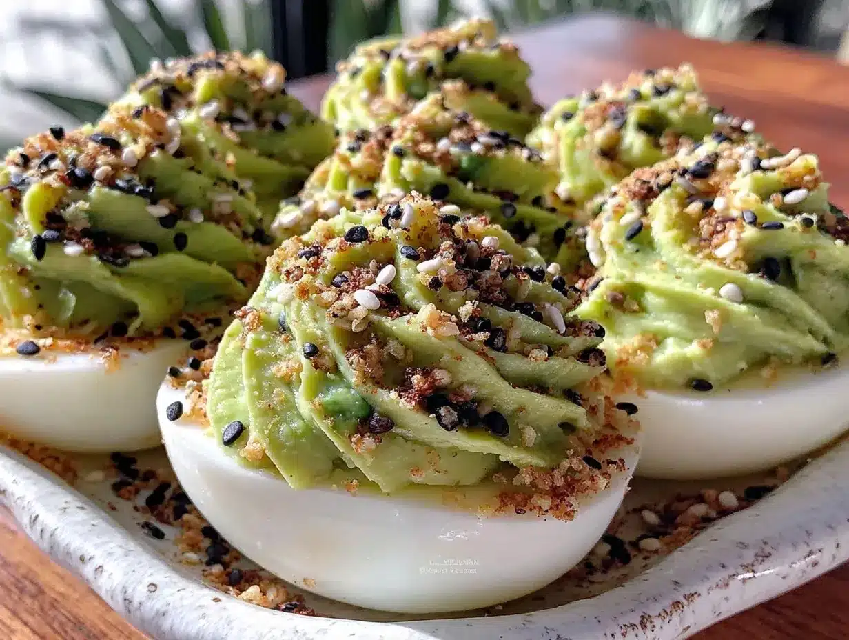 creamy avocado deviled eggs preparation steps