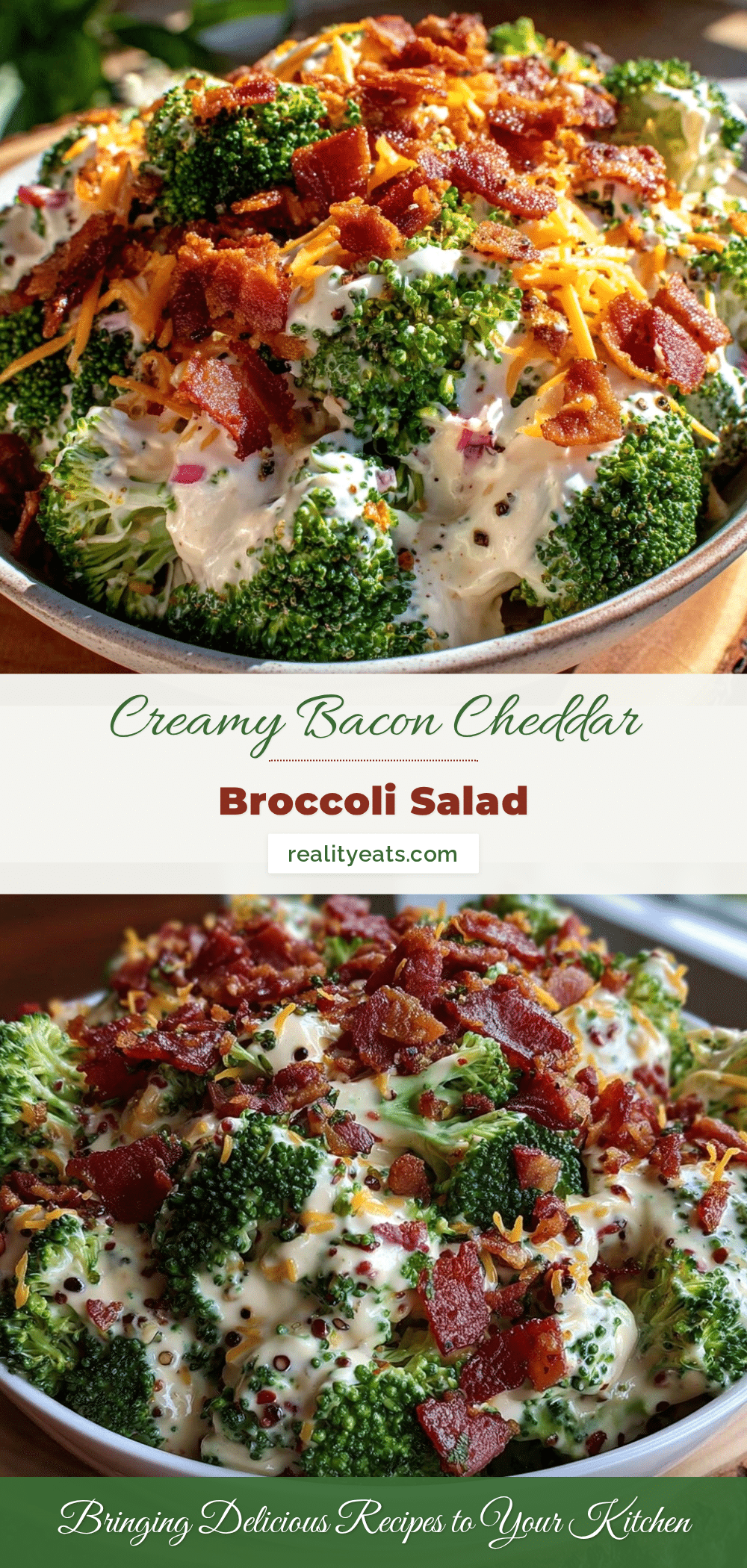 creamy broccoli salad with bacon and cheddar recipe