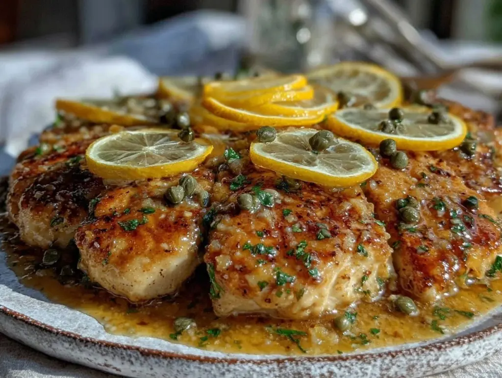 creamy lemon garlic chicken piccata - featured image