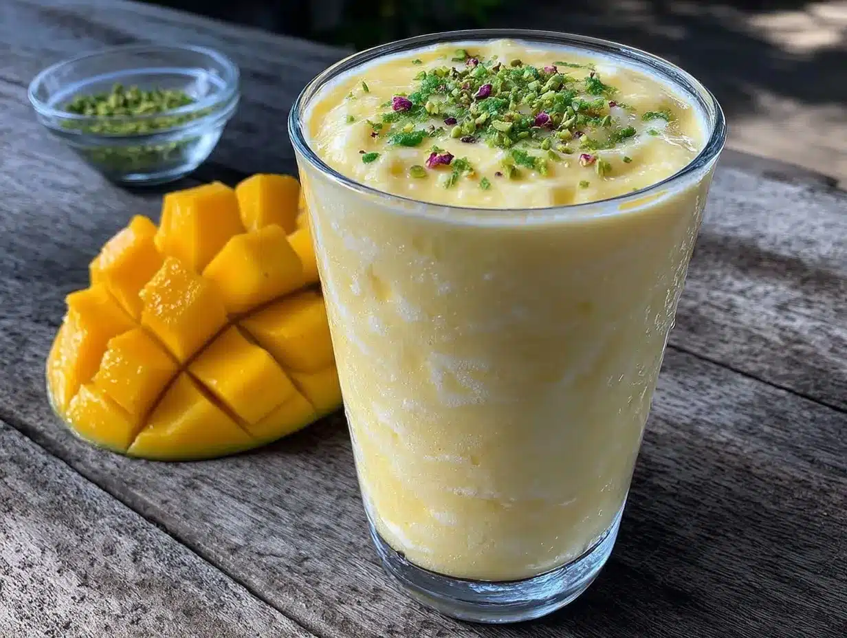 creamy mango lassi preparation steps