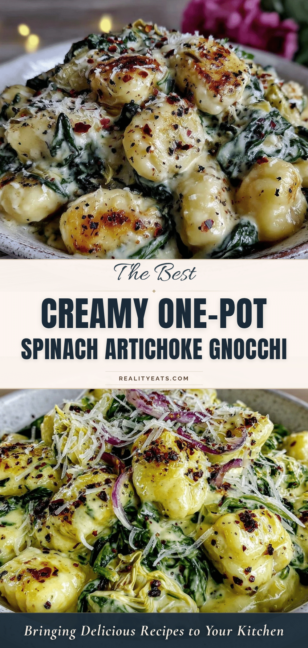 creamy one-pot spinach artichoke gnocchi recipe