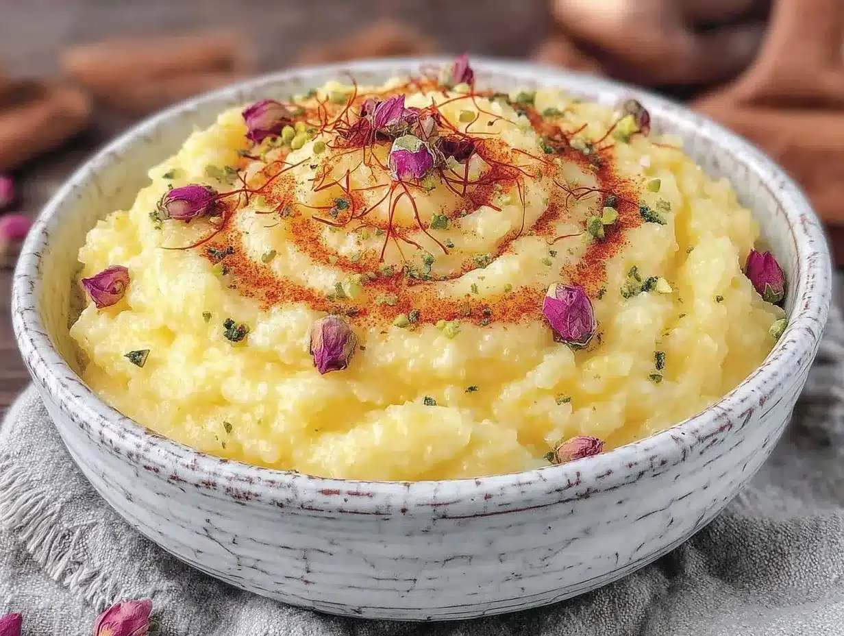 creamy persian saffron rose water rice pudding preparation steps