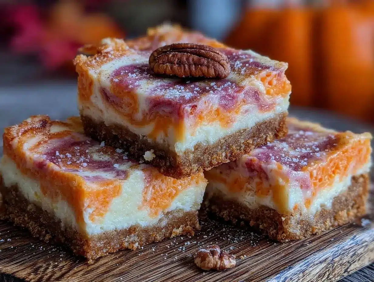 creamy pumpkin cheesecake swirl bars preparation steps