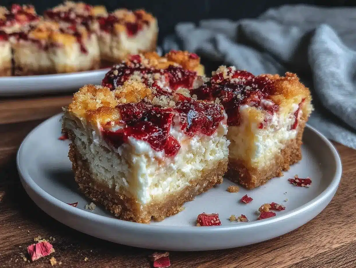 creamy rhubarb cheesecake bars preparation steps