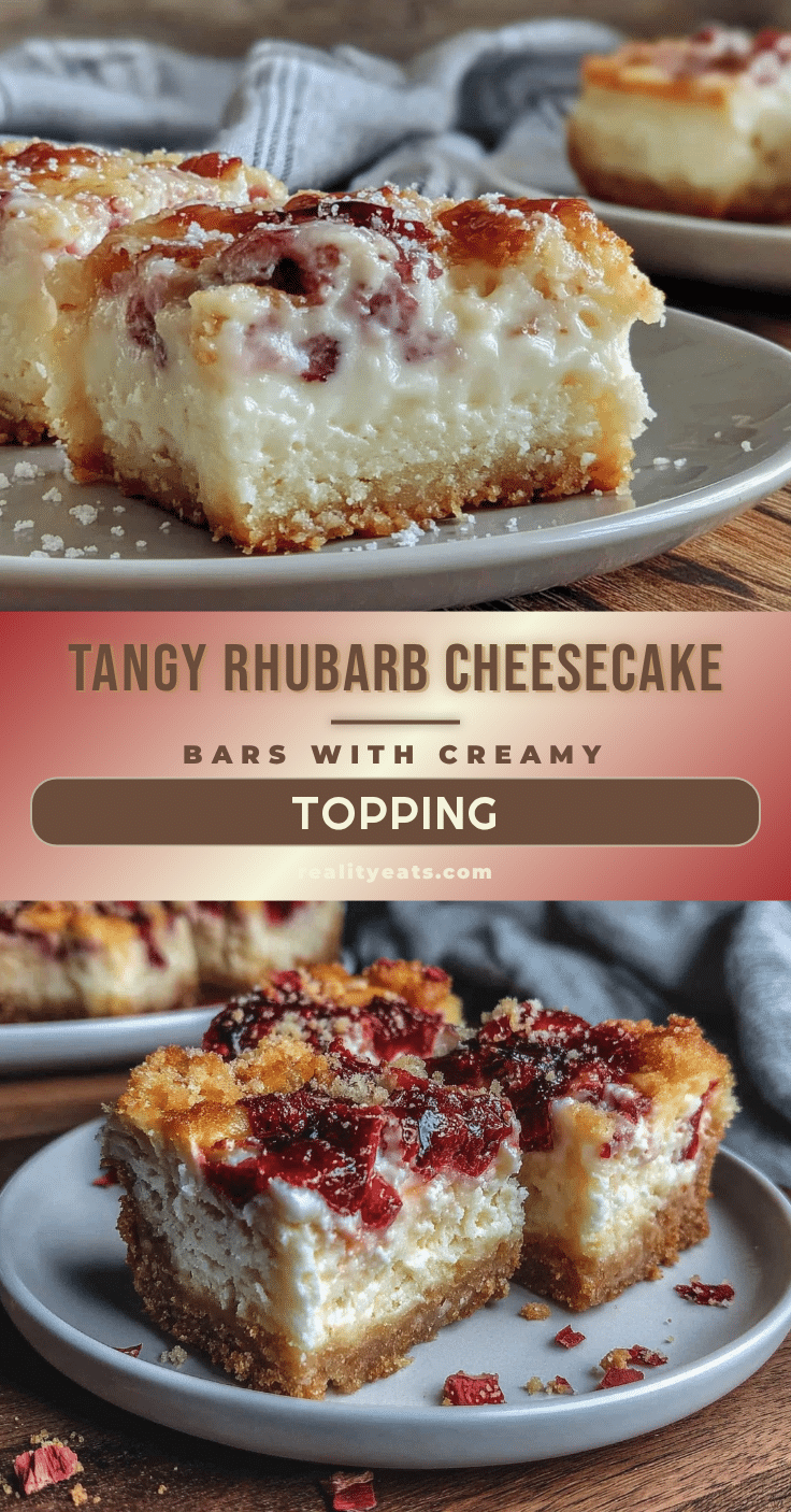 creamy rhubarb cheesecake bars recipe