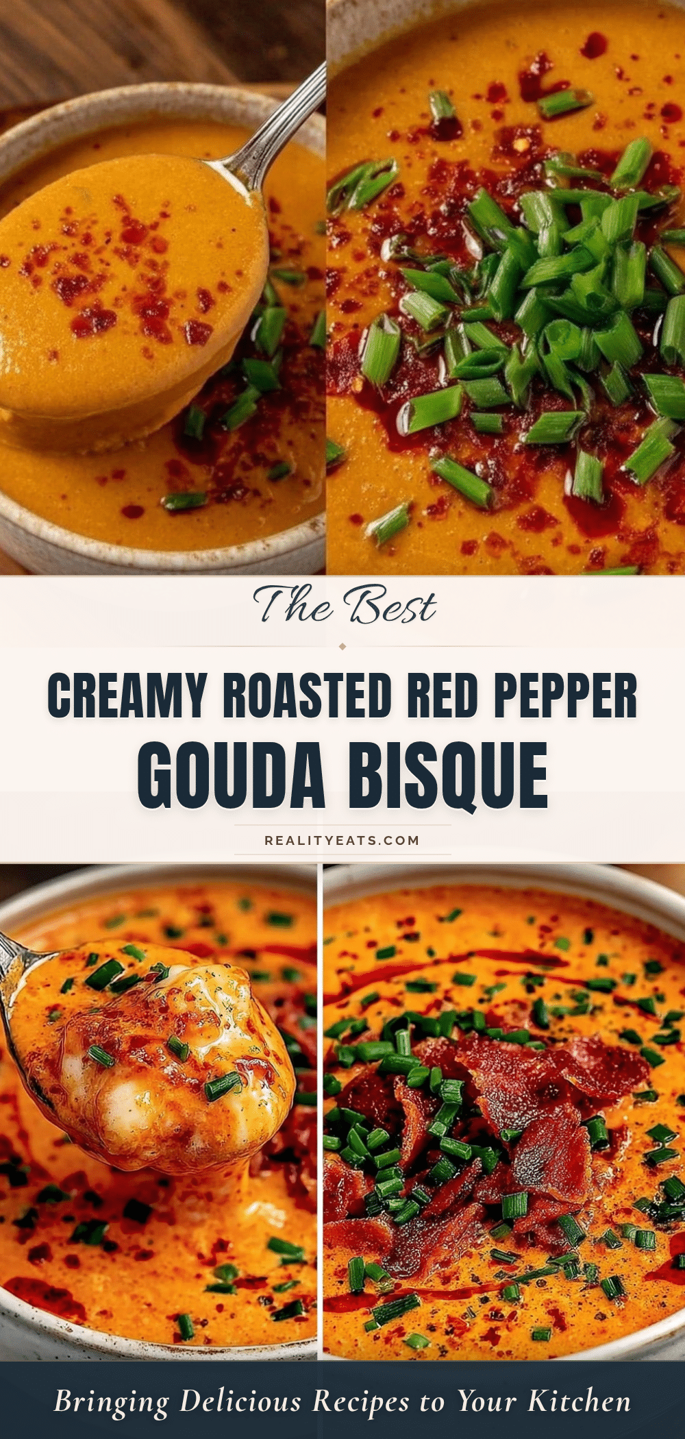 creamy roasted red pepper and smoked gouda bisque recipe
